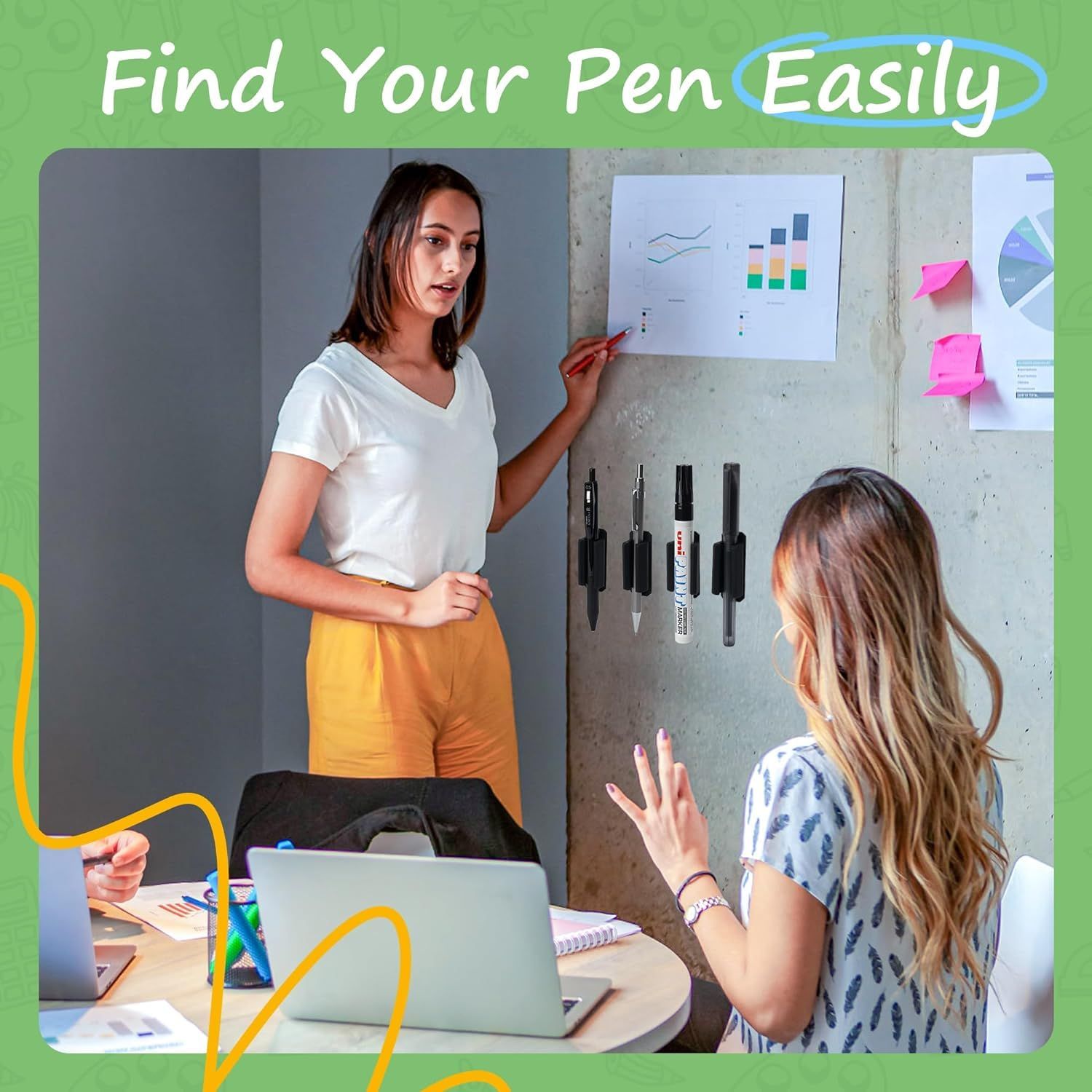 10 Pack Silicone Pen Holder Adhesive Pencil Holder Marker Holder Pen Clips for Home Office Desk Accessories Teacher Supplies โ image 3