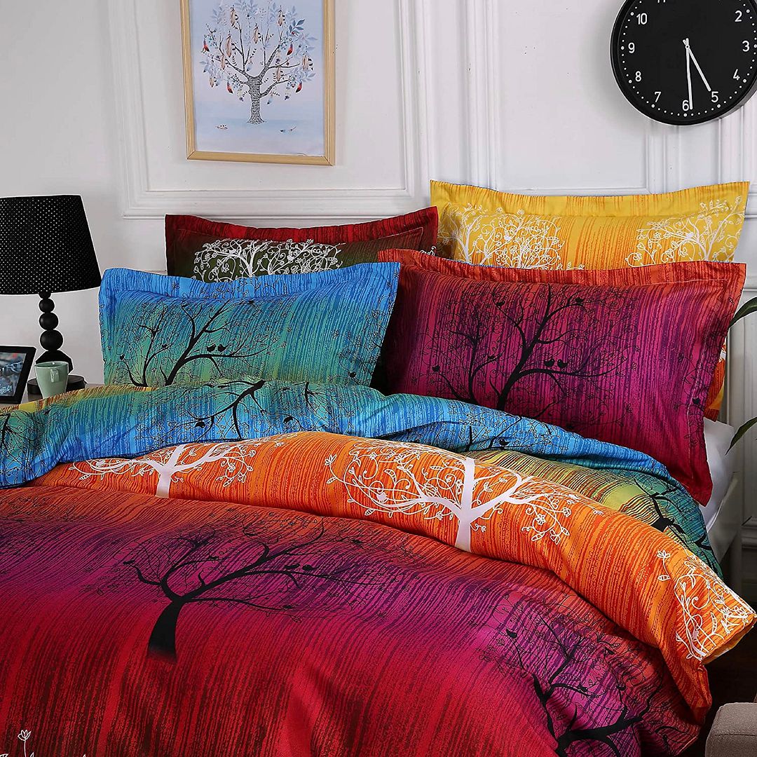 Rainbow Tree Single Size Quilt/Duvet Cover Set — image 2
