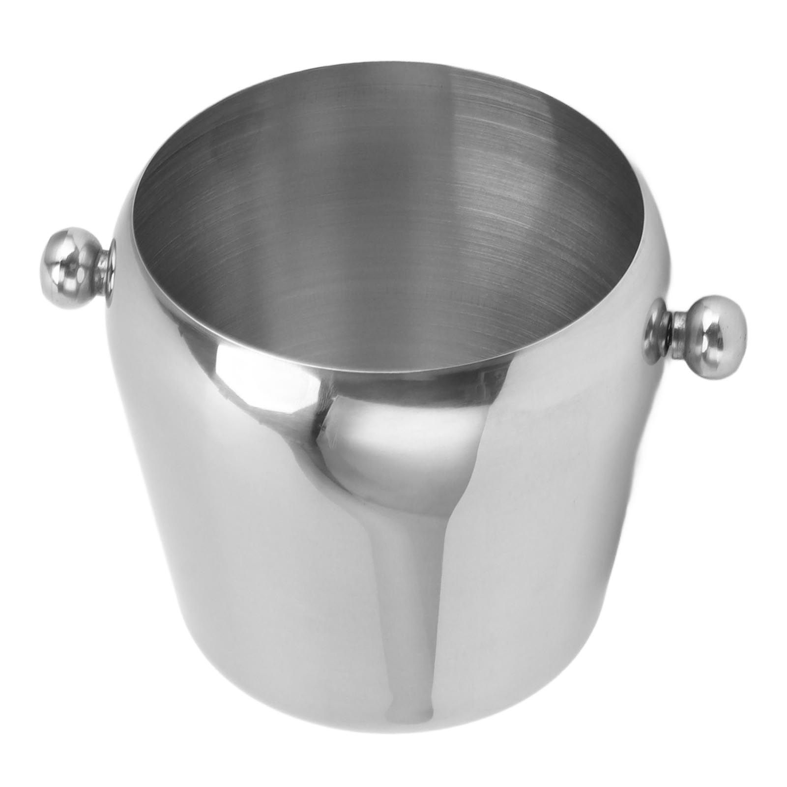 Stainless Steel Ice Bucket Champagne Ice Bucket Wine Chiller Bucket Beverage Tub with Smooth Handle for Home Bars Parties Silver Naked Small 1L — image 6