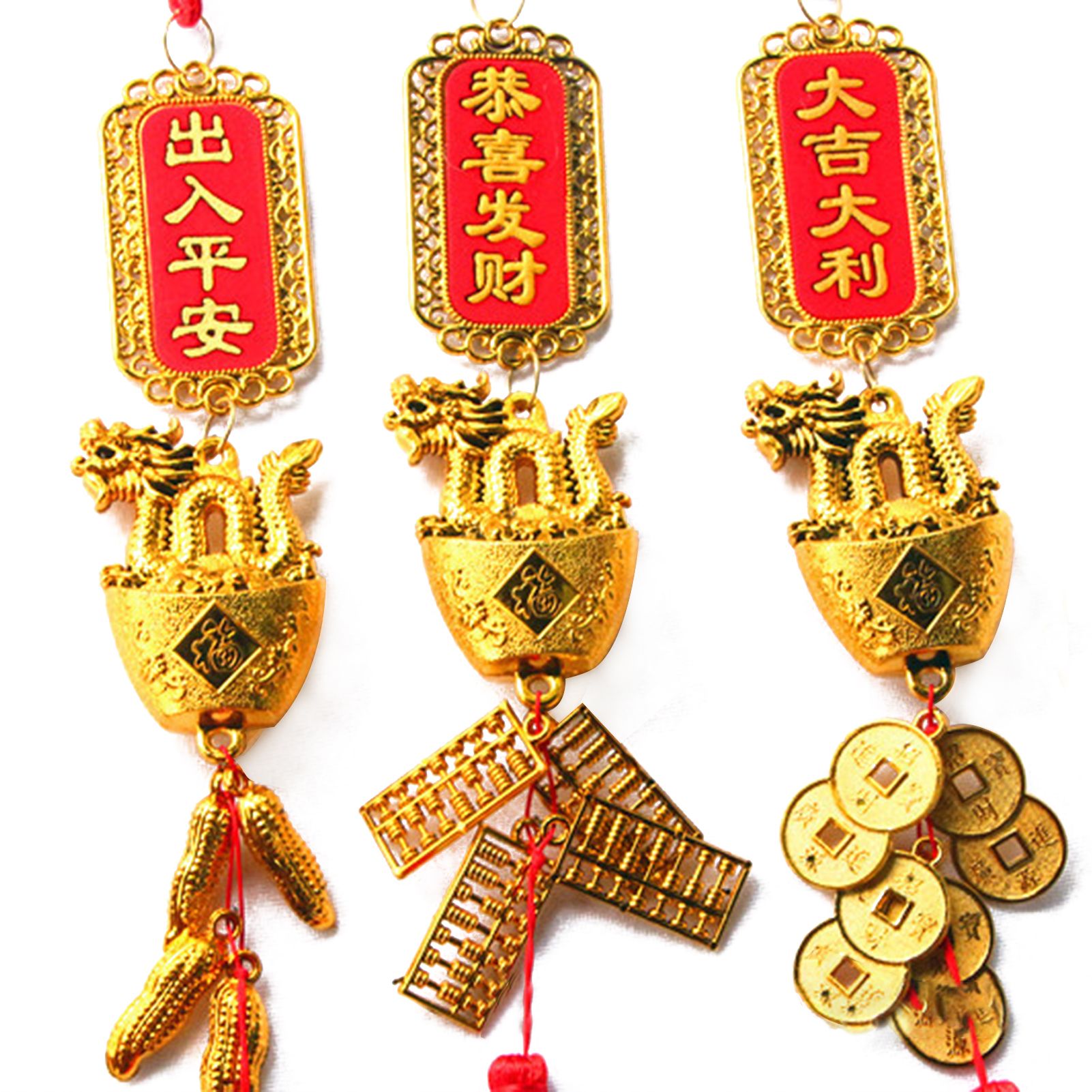 Hanging Plated Pendant Decoration Dragon Charm Year of The Dragon Hanging Ornament for Car Home Office โ image 5