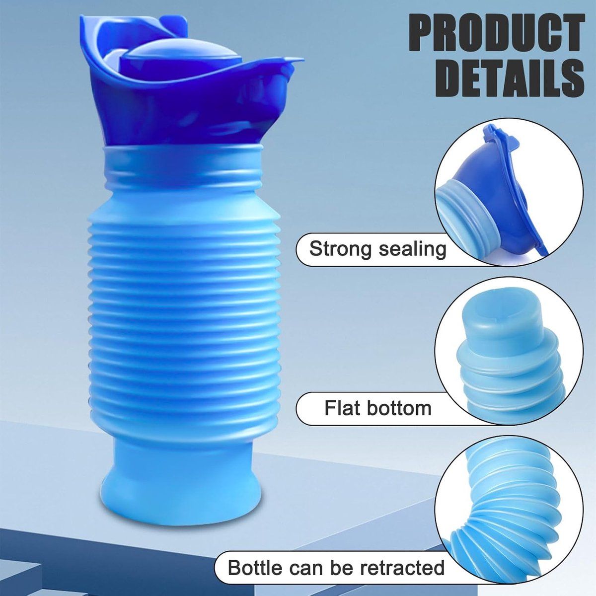 4 Pack Reusable Unisex Urinal Toilet Kit for Camping and Car, 750 ml โ image 3