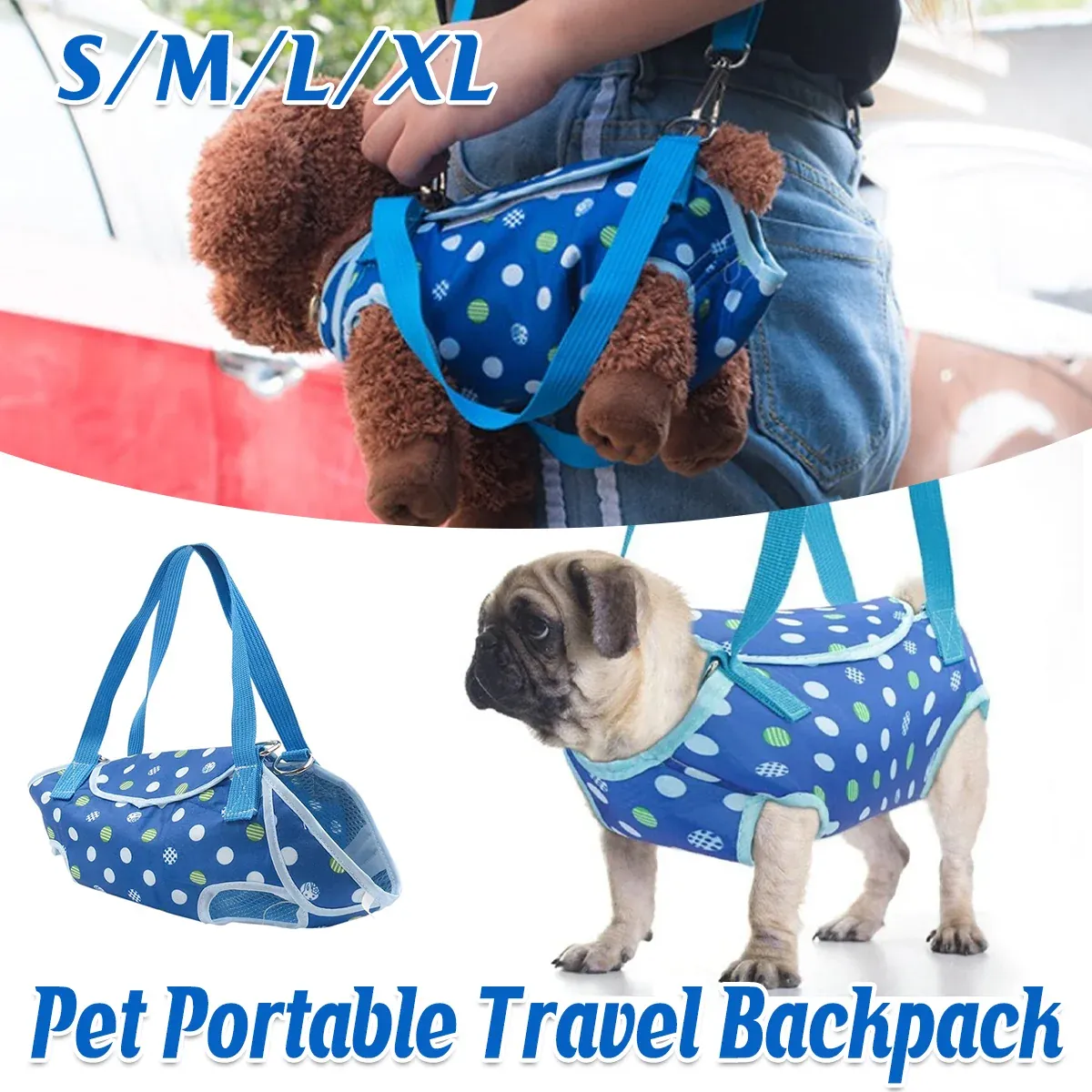 Pet Portable Travel Backpack Dog Four-Legged Carrier Crossbody Bag Durable - M — image 2