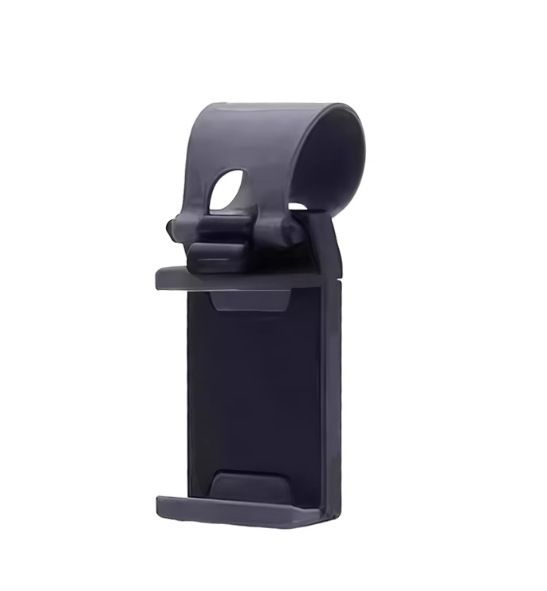 Steering Wheel Phone Mount Black（Pack of 1）- ABS Plastic Car Phone Holder with Silicone Grip, Universal 4-6 Inch Smartphone Clip for Navigation, Hands-Free