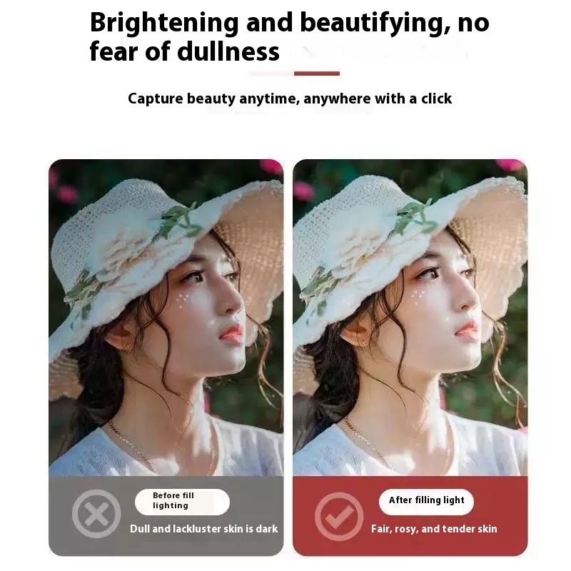 Rechargeable LED Ring Light for Phones with Adjustable Brightness Modes, Clip-On Selfie Lighting for Makeup and Streaming, White โ image 5