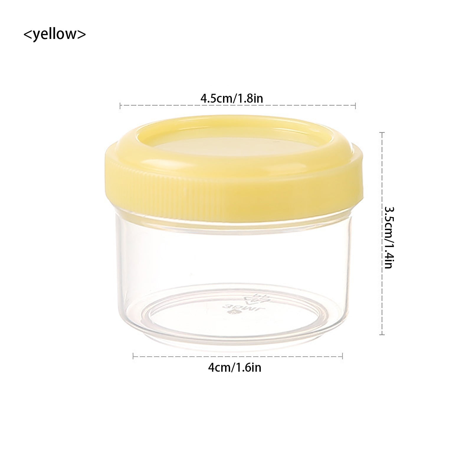 4 Pieces Clear Plastic Storage Jars with Screw-On Lids, Wide-Mouth Refillable Containers for Candy, Beads, Lotion and Food, Yellow — image 2