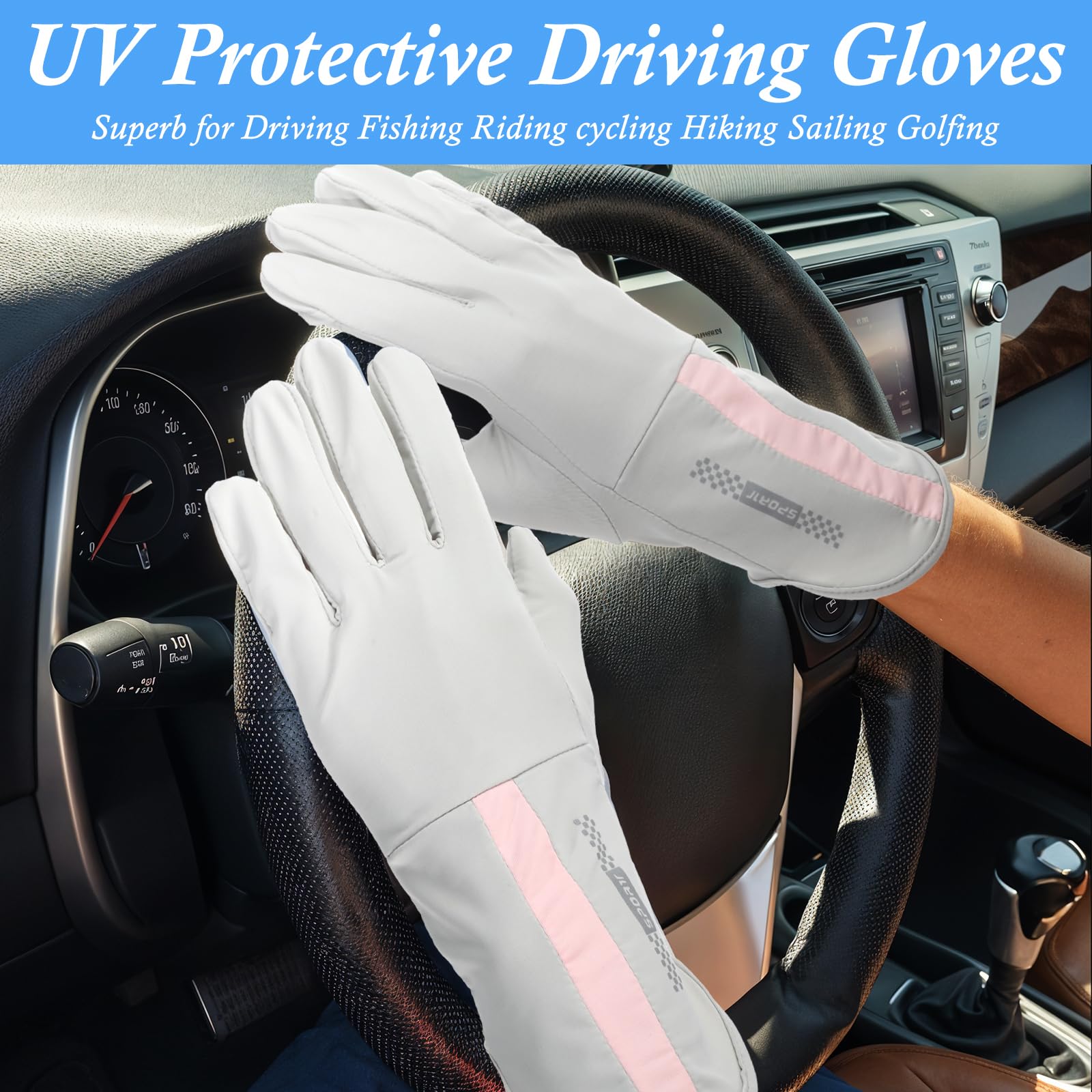 UV Protective Driving Gloves for Women – UPF 50+ Sunscreen Gloves with Touchscreen Function & Anti-Slip Palm, Long Cuff for Hiking, Cycling, Fishing, Golfing — image 5