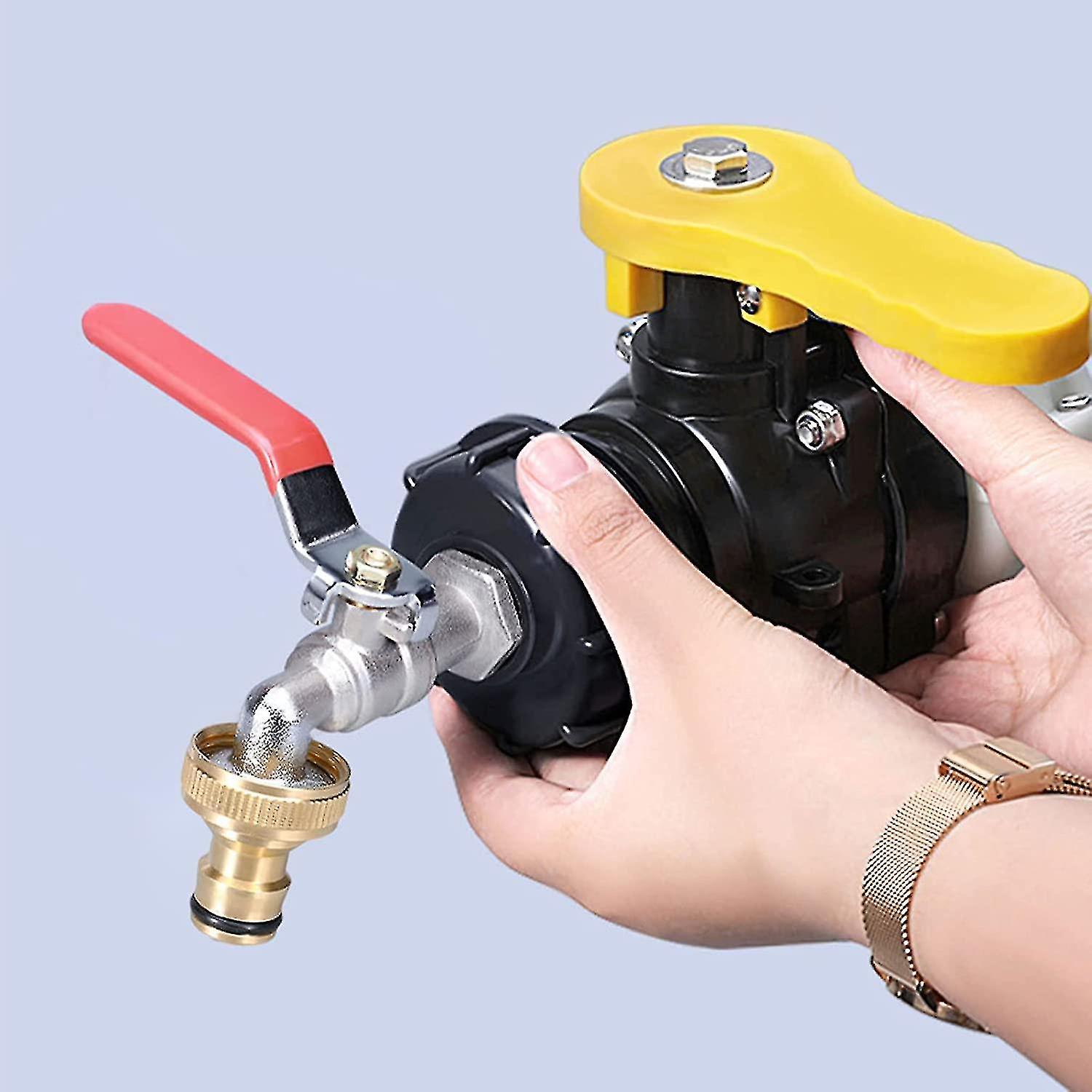 1000L tank tap with garden hose connector, S60x6 IBC tap connection โ image 4