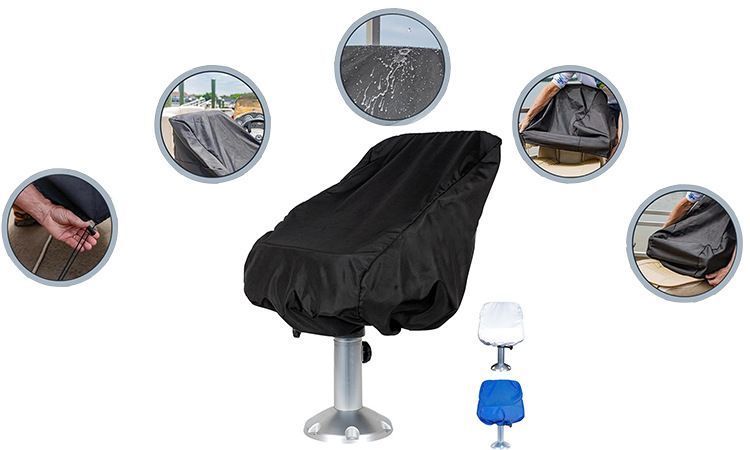 Waterproof Blue Small Boat Captain Seat Cover — image 4