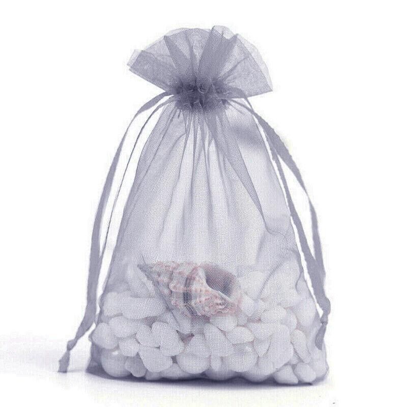 50 pcs Organza Bag Sheer Bags Jewellery Wedding Candy Packaging Sheer Bags 7 × 9 cm - Grey/50PCS