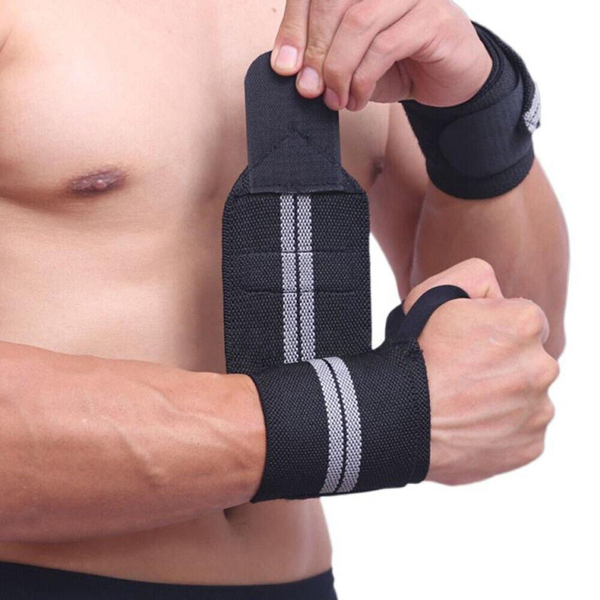 Gym Muscle Support Wrist Straps Weight Lifting Bodybuilding Wraps - Grey โ image 3
