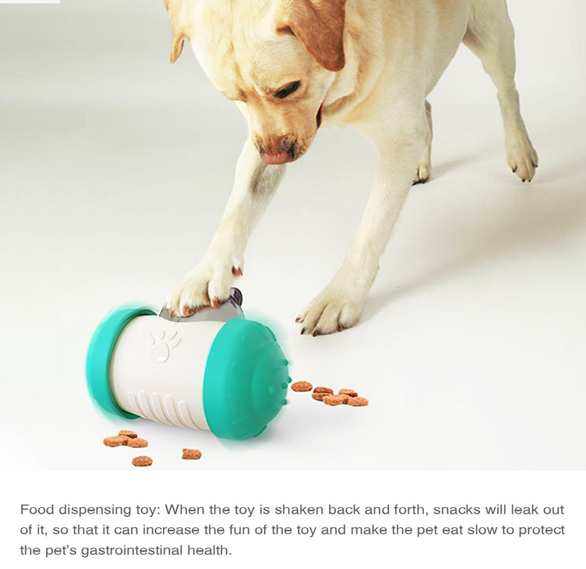 Pet Tumbler Treat Dispenser Ball,Interactive Feeding Toy for Dogs and Cats(Blue and White) โ image 4