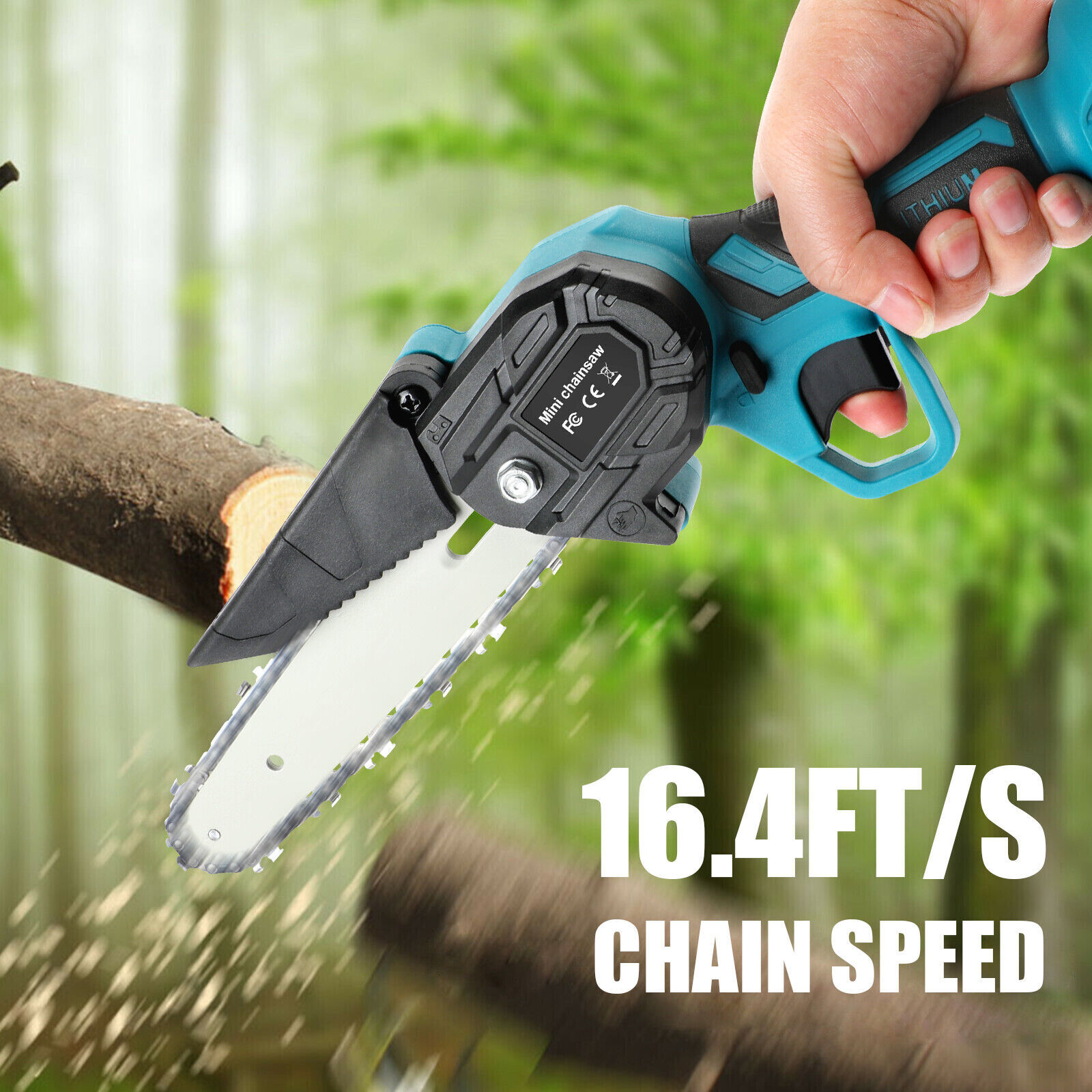 6" Mini Cordless Electric Chainsaw 2X Battery-Powered Wood Cutter Rechargeable — image 4