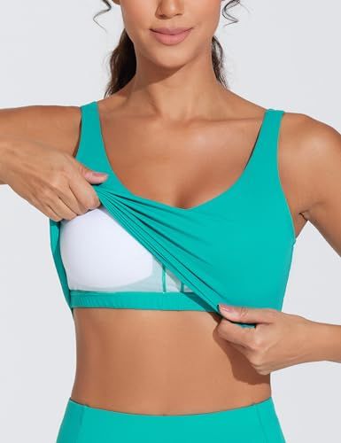 Longline Sports Bra For Yoga, Running, Fitness & Low-Impact Daily Activities, S (Teal) — image 5