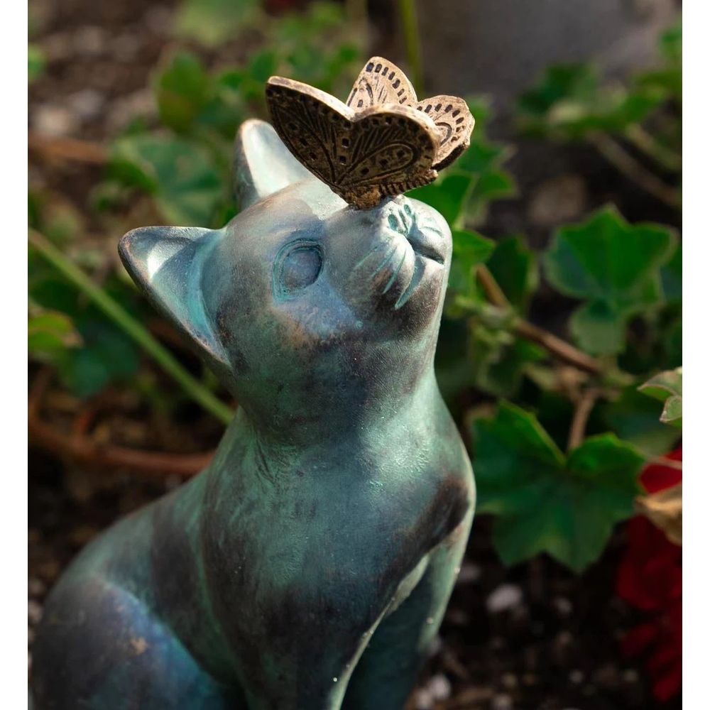 Cat Memorial Figurine with Butterfly Resin ornaments and cute decorations - Cat Statue Pet Memorial Gifts — image 2