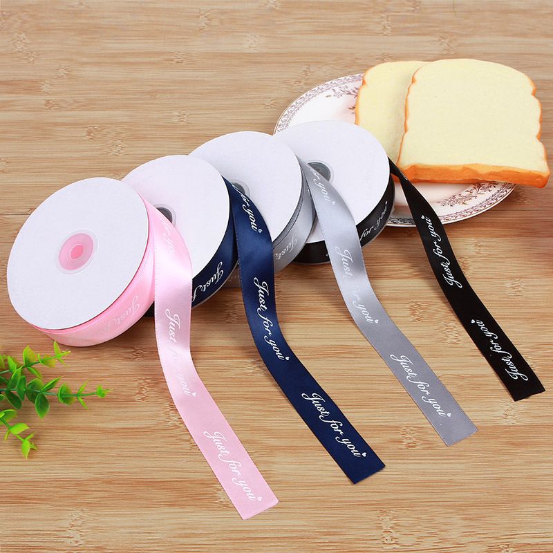 2.5 cm Embossed Ribbon Printing English Ribbon Gift Wrap Ribbon Butterfly Wrap Material, Flower Wrap Ribbon(4pcs) — image 3