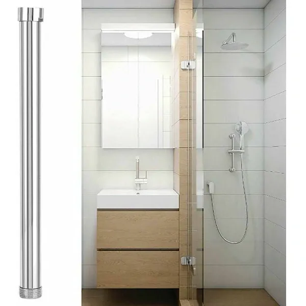 30 cm Shower Arm Extension, G3/4 Thread, Compatible with Most Shower Heads, 10 Inch Copper Pipe Fittings, G1/2 Thread, Chrome Finish — image 2