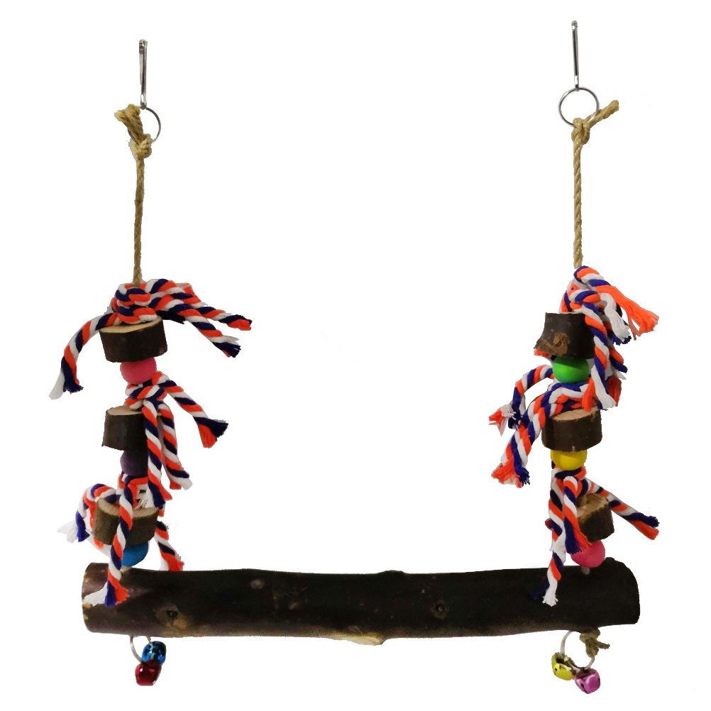 Wooden Chicken Swing Colorful Pet Swing Chew Toy for Chicken and Birds โ image 2
