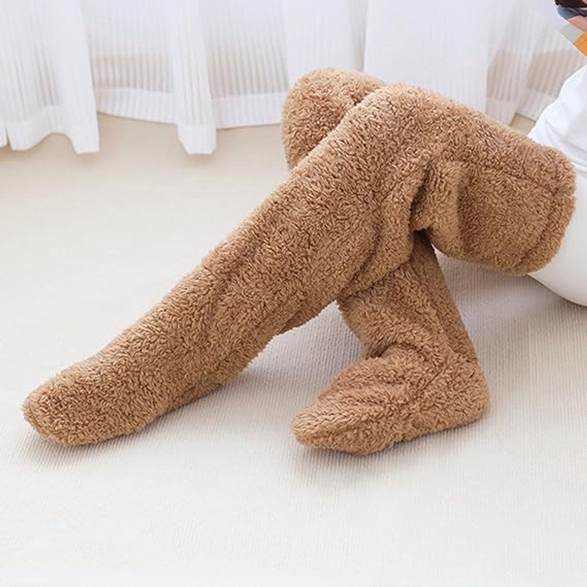 Leg warmers for women, fleece over-the-knee socks, fleece leggings, over-the-knee socks, soft leggings, Travel and Daily Winter Wear — image 3