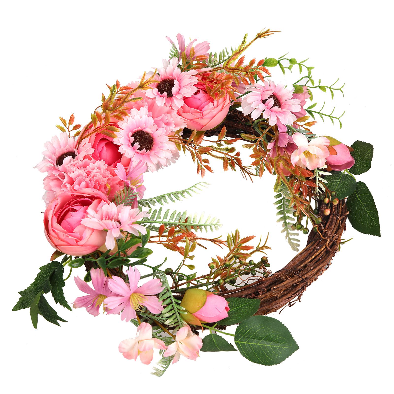 Artificial Flower Wreath Simulation Peony Door Hanging Garland Festivals Party DecorationPink — image 4