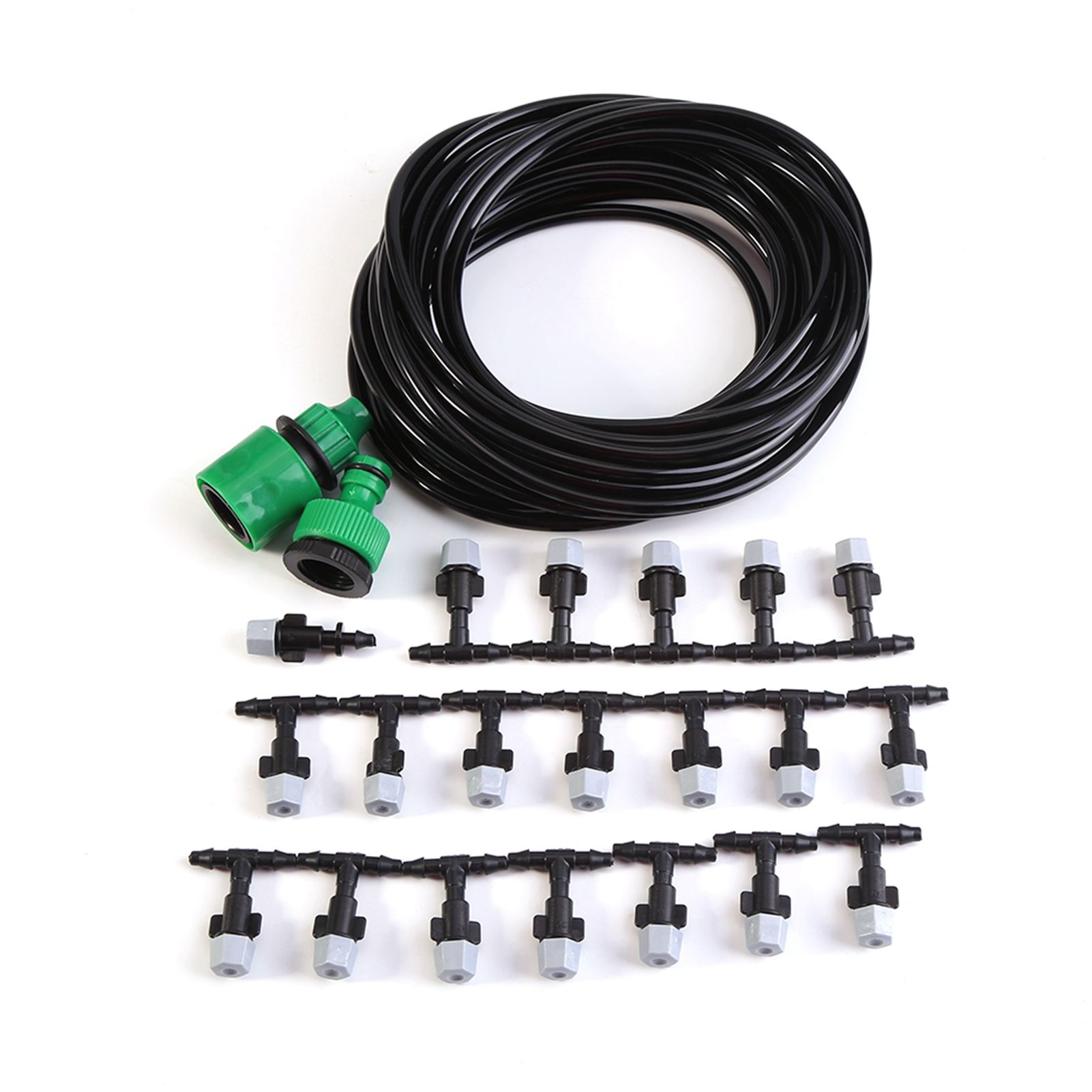 Water Misting Cooling System Hose Sprinkler Nozzle Garden Patio Micro Irrigation Set 10M