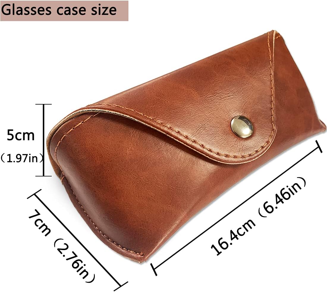 Portable PU Leather Sunglasses Pouch Soft Eye Glasses Carry Case for Women Men — image 5