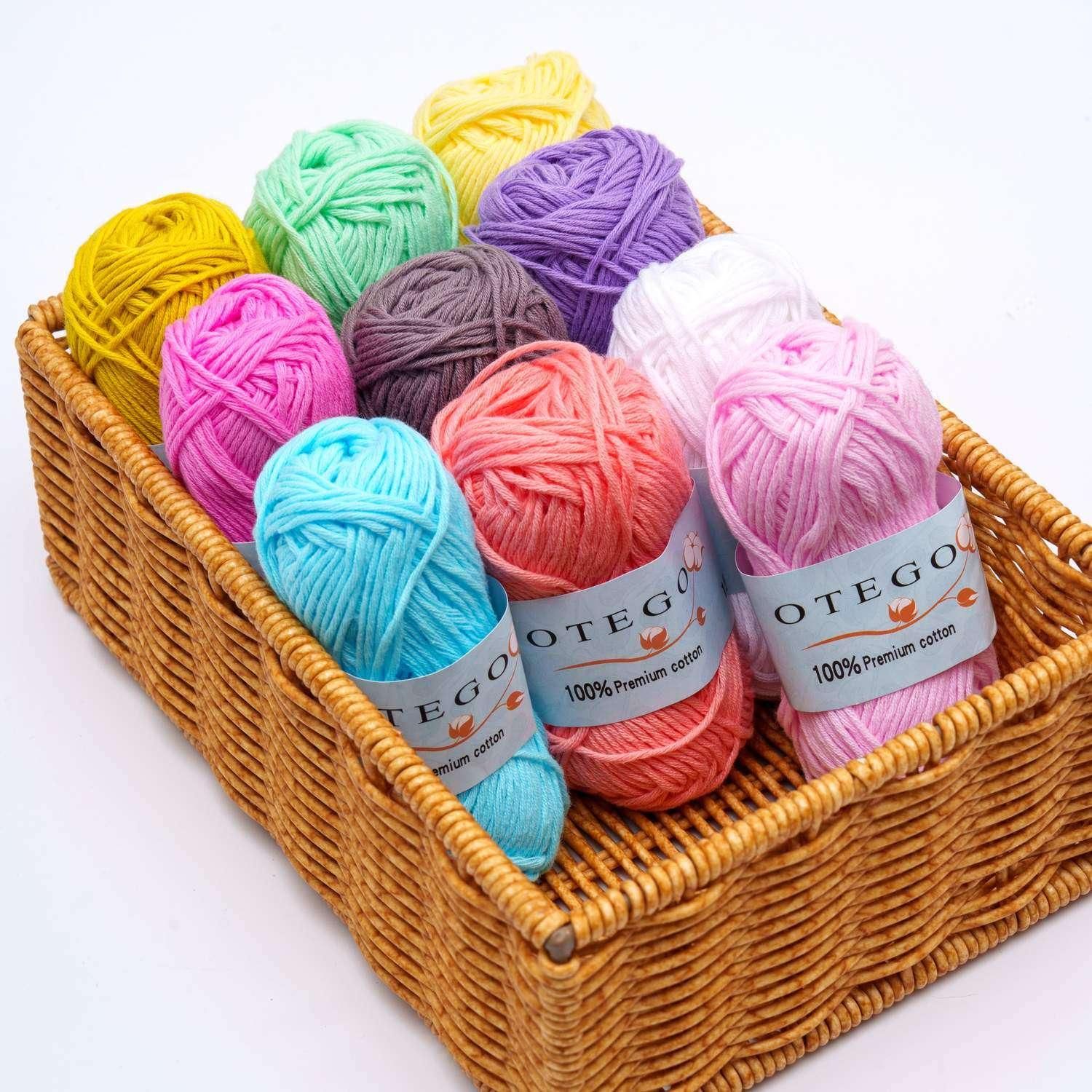 10-pack Cotton Knitting Crochet Yarn, 49m per roll, MultiColor — image 3