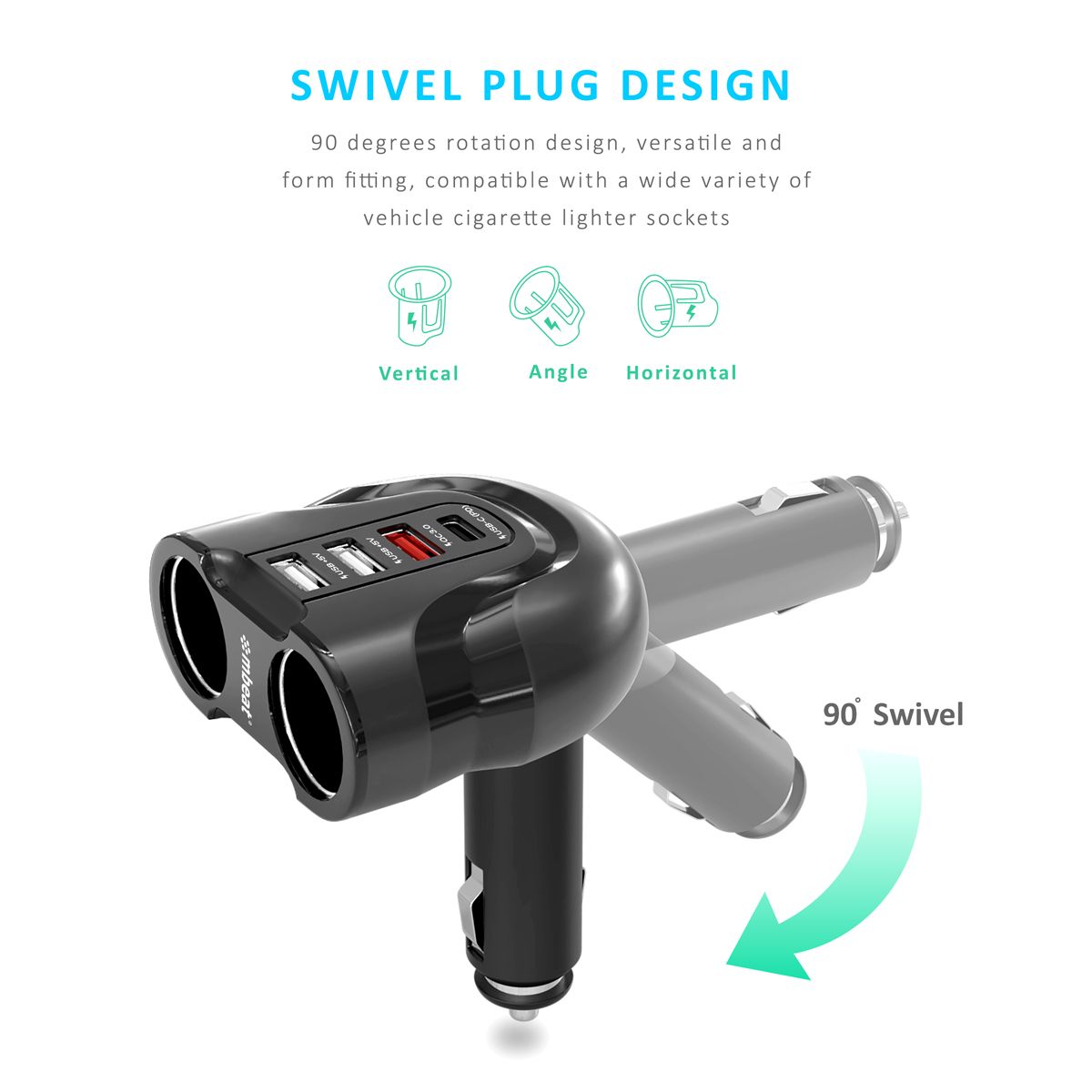 mbeat Gorilla Power 4 Ports USB-C & QC 3.0 Car Charger — image 3