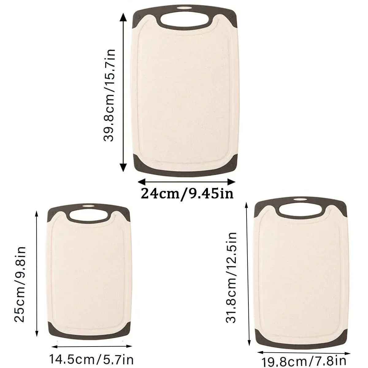 3PCS Wheat Straw Cutting Board Kitchen Chopping Board for Vegetables Meat Fruit โ image 3