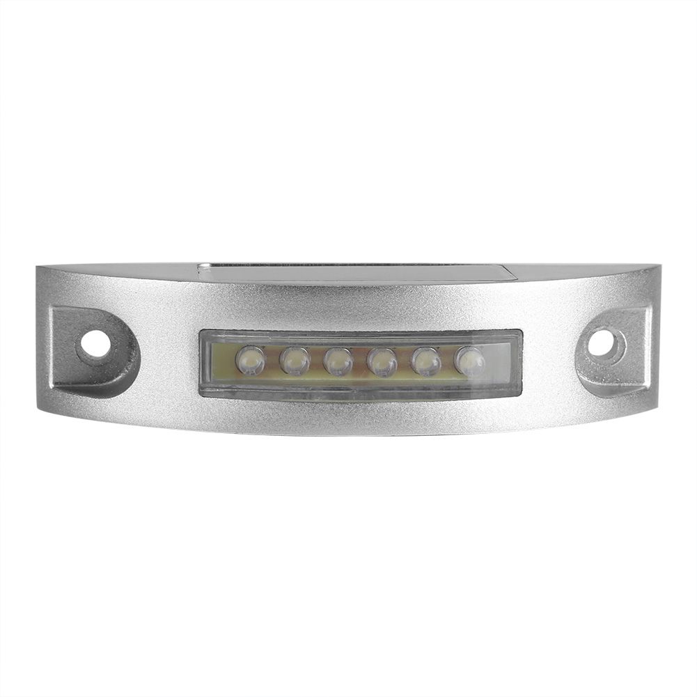 Casting Aluminum Solar Power 6 LED Waterproof Driveway Pathway Light Road Step Lamp White