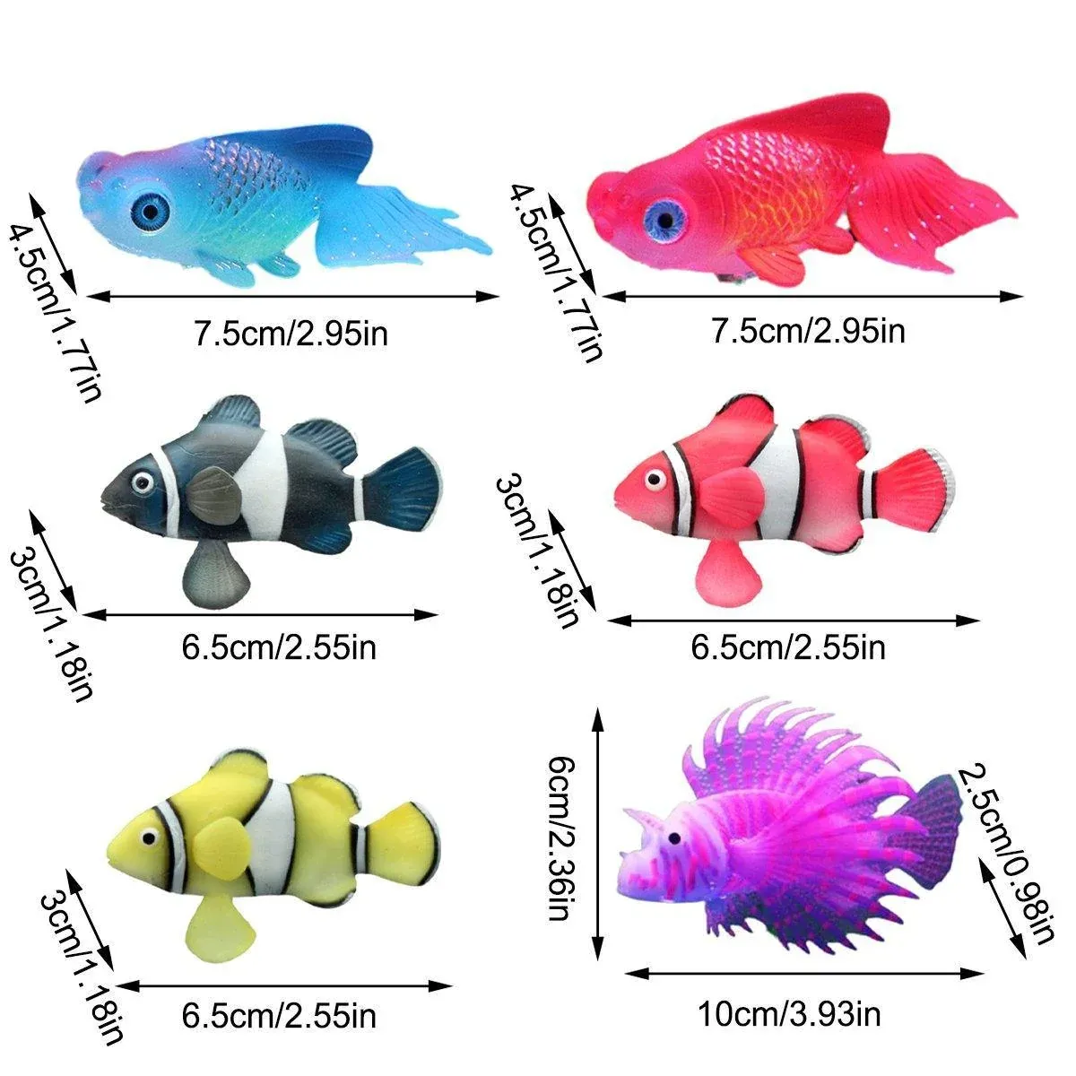 2PCS Artificial Betta Fish Aquarium Decorations Silicone Floating Moving Fish - Sky Blue Goldfish โ image 4