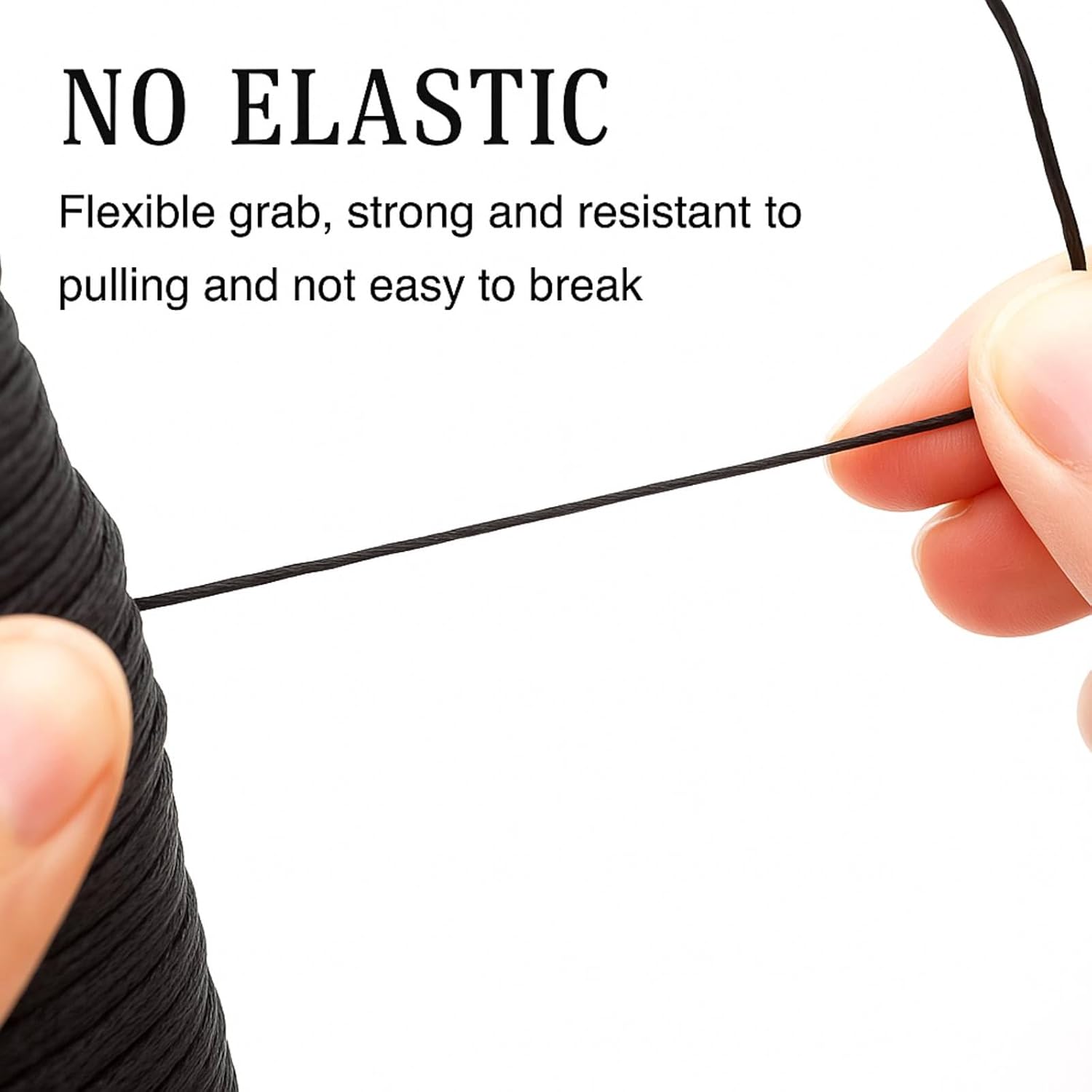 1.5MM Black Nylon String - 110Yards Wind Chime String Weather Resistant Nylon Cord Black Nylon Bracelets String Beading Thread Macrame Trim Cord for Necklace — image 3