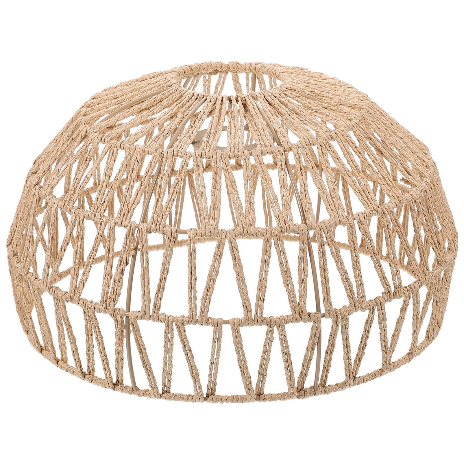 Rattan Lamp Rattan Woven Lamp Shade Pendant Light Shade Ceiling Light Shade Replacement for Chandelier Flush Mount Ceiling