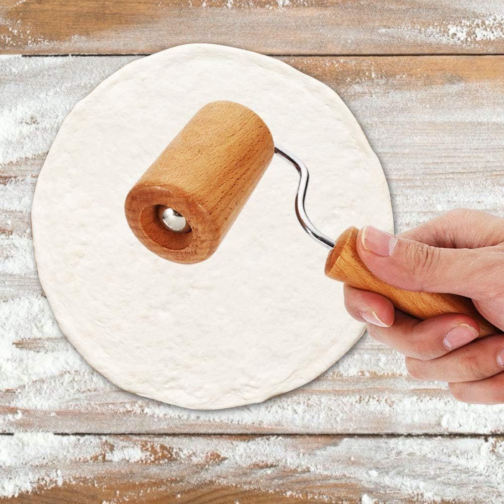 Small Rolling Pin, Wooden Dough Roller, Non-Stick Pizza Roller, Dough Baker Roller Set for Home Kitchen Baking Cooking — image 2