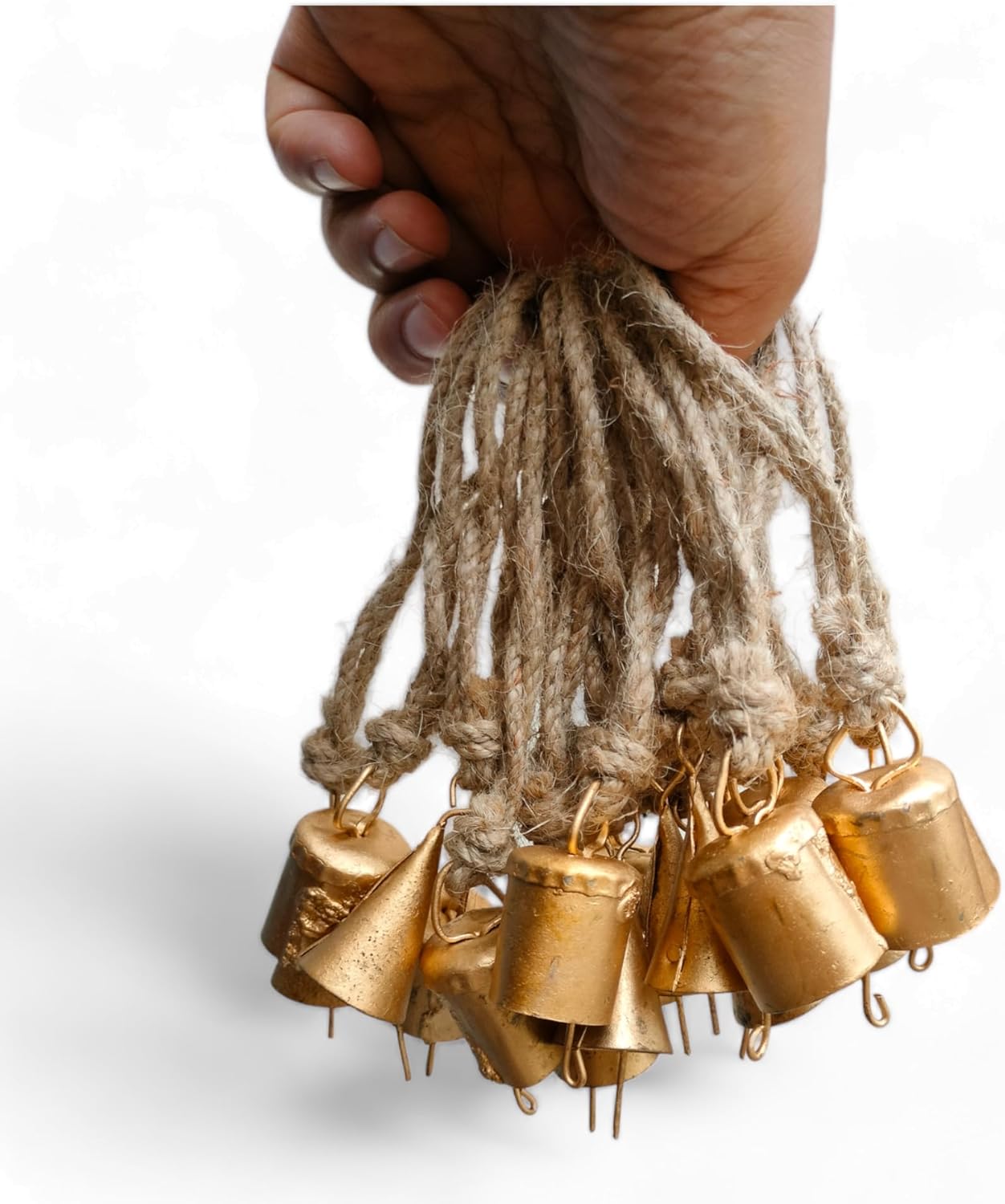 Set of 20 Pieces Bells For Crafts Christmas Bells Small Bells Brass bells Vintage Rustic Chime Jingle Bell Cow Bells Christmas Tree Crafts Decorati Hanging — image 3