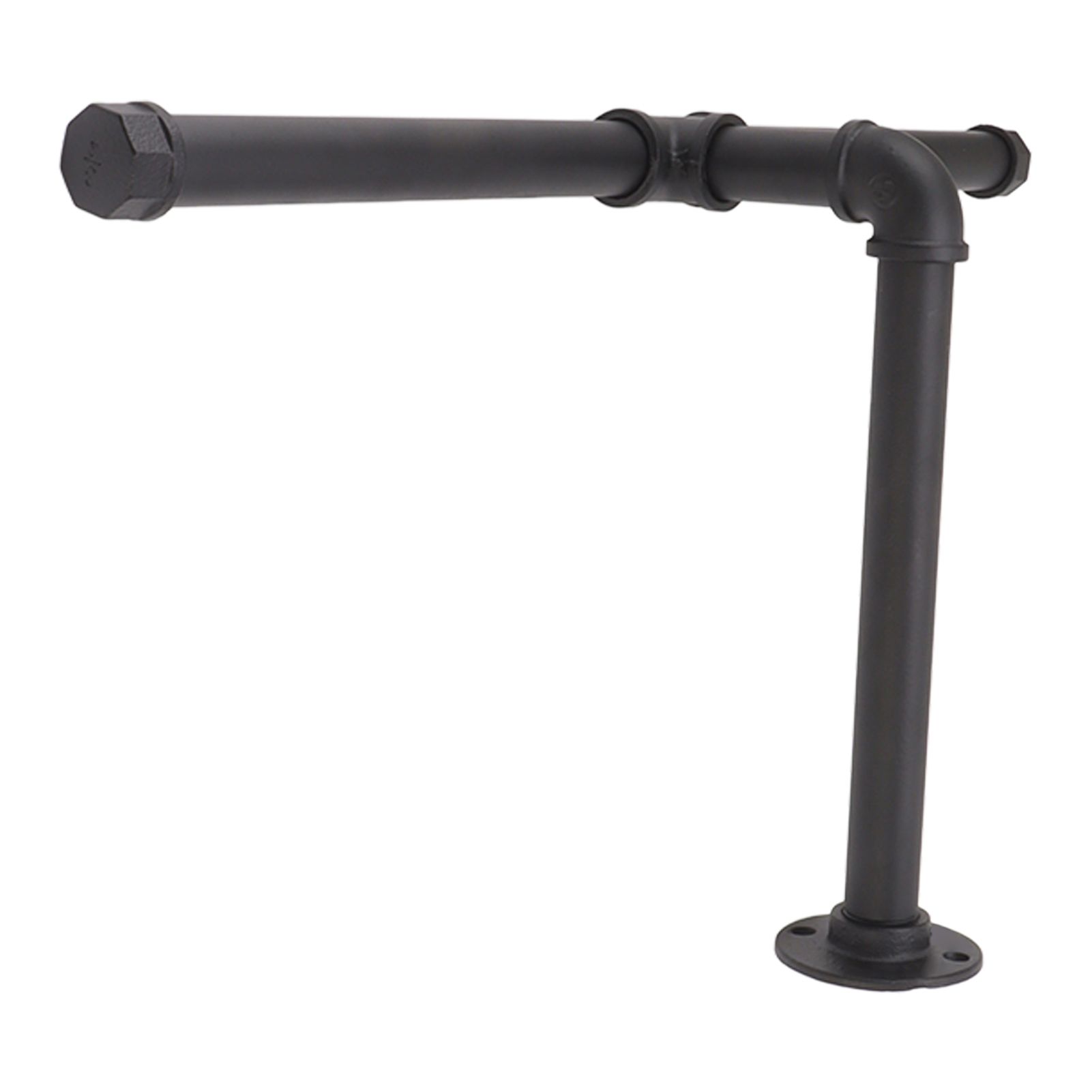 Wall Mount Clothes Rack Floating Iron Pipe Coat Hat Rack Multifunctional Clothing Hanger Black — image 6