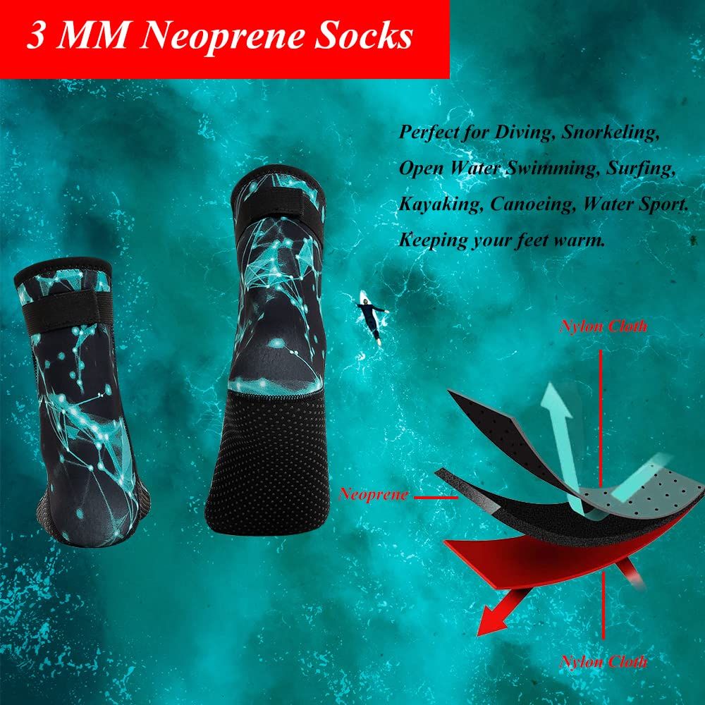Wetsuit Socks 3mm Neoprene Diving Socks Thermal Anti-slip Scuba Socks Water Booties for Swimming Water Sports β image 2