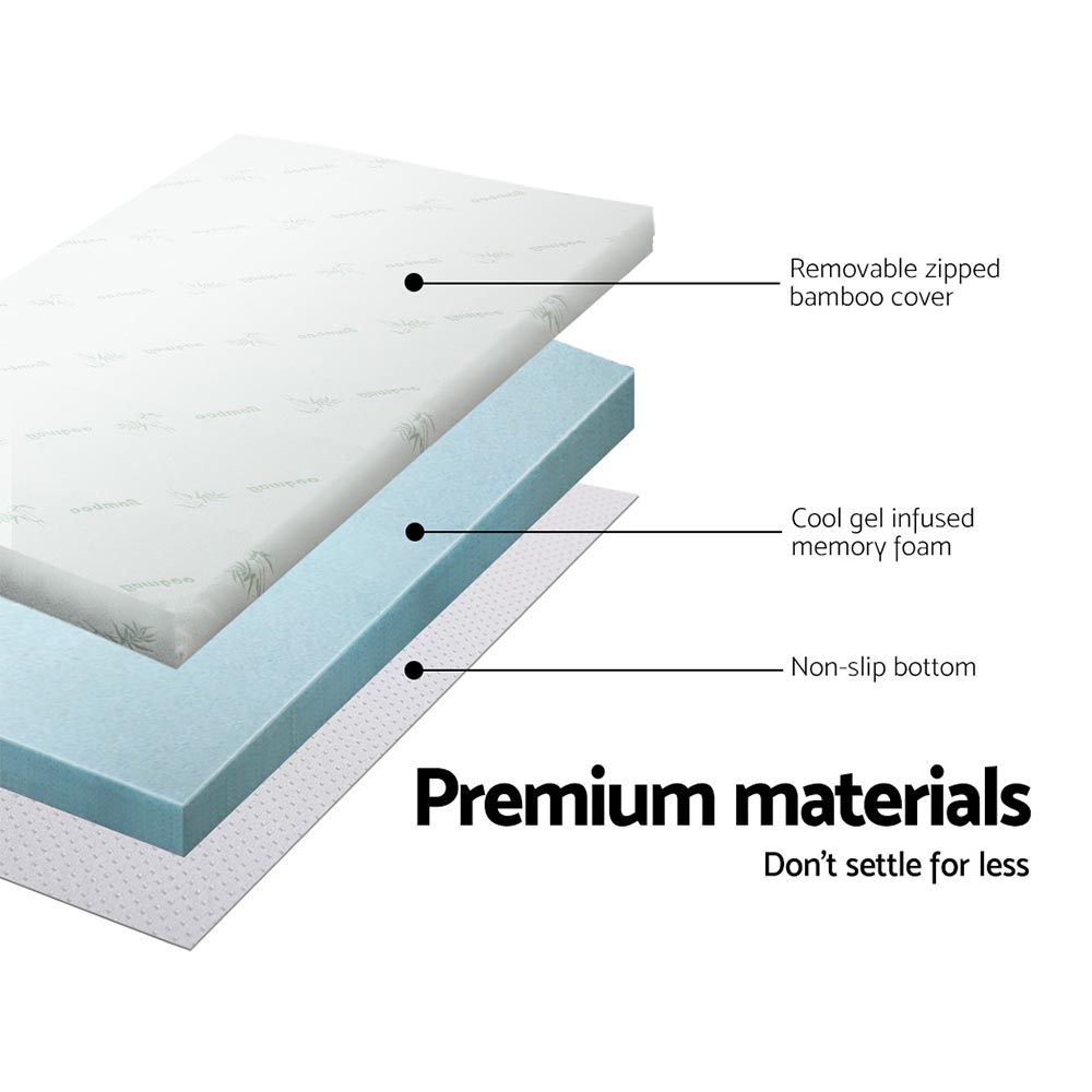 Giselle Bedding Memory Foam Mattress Topper Cool Gel 8cm Queen โ image 5