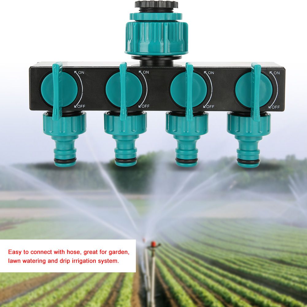 4 Way Garden Irrigation Watering Tap Hose Splitter Connector Adapter with Shut Off Valve โ image 4