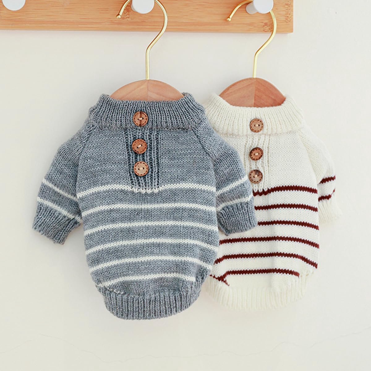 Dog Coat - Dog Sweater - Dog Jumpsuit - Cat Overalls - Striped Puppy Sweater Coat - Puppy Pyjamas - Dog Sweatshirt - Perfect for Party Costumes — image 3