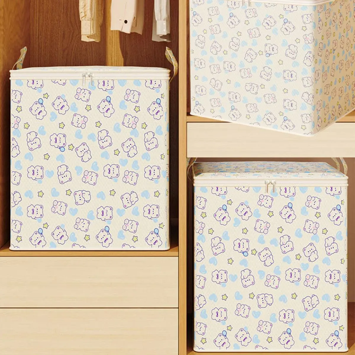 2pcs Large Capacity Clothes Quilt Storage Bags Foldable Zipper Moisture Proof - L โ image 5