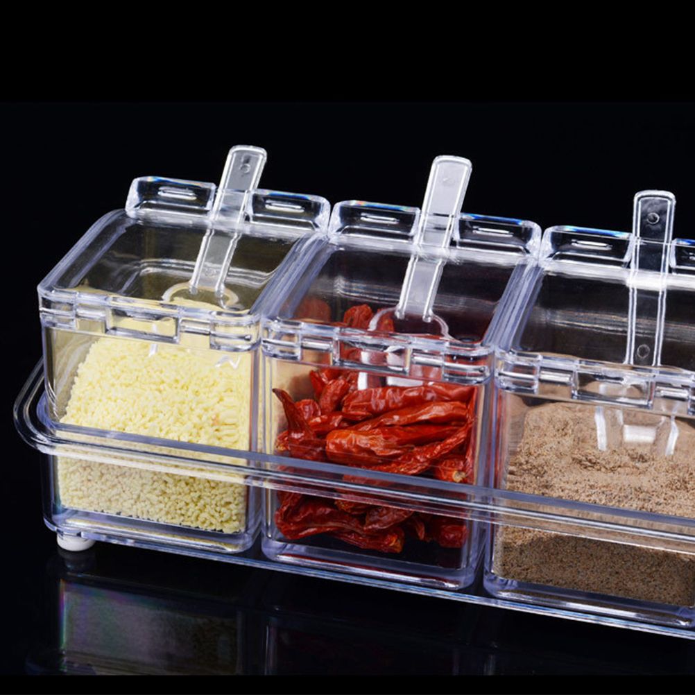 Four in One Waterproof and Moisture Proof Clear Seasoning Storage Container with Spoons โ image 6