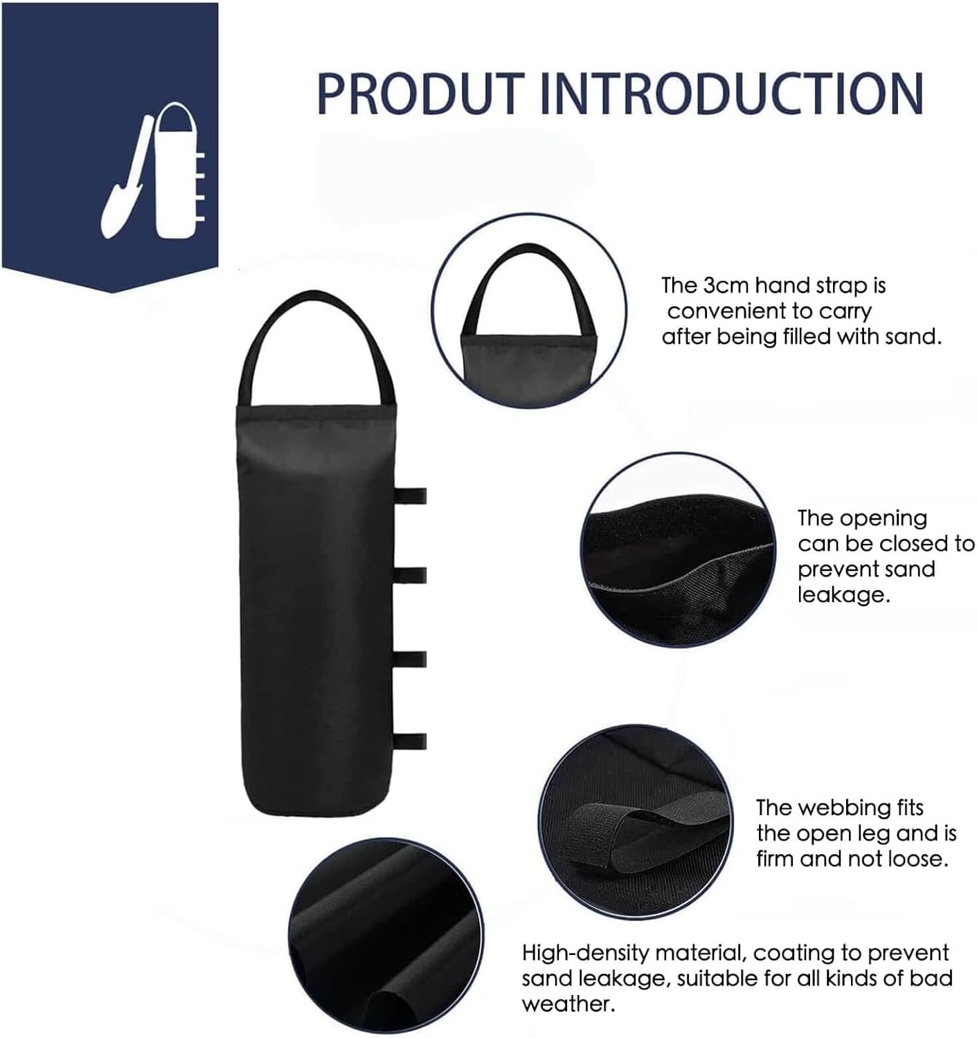 112 LBS Canopy Weights Sand Bags for Canopy Outdoor Advertising Tent Sunshade Fixed Windproof Pop up Tent（No Sand） 4-Pack Package May Vary — image 4