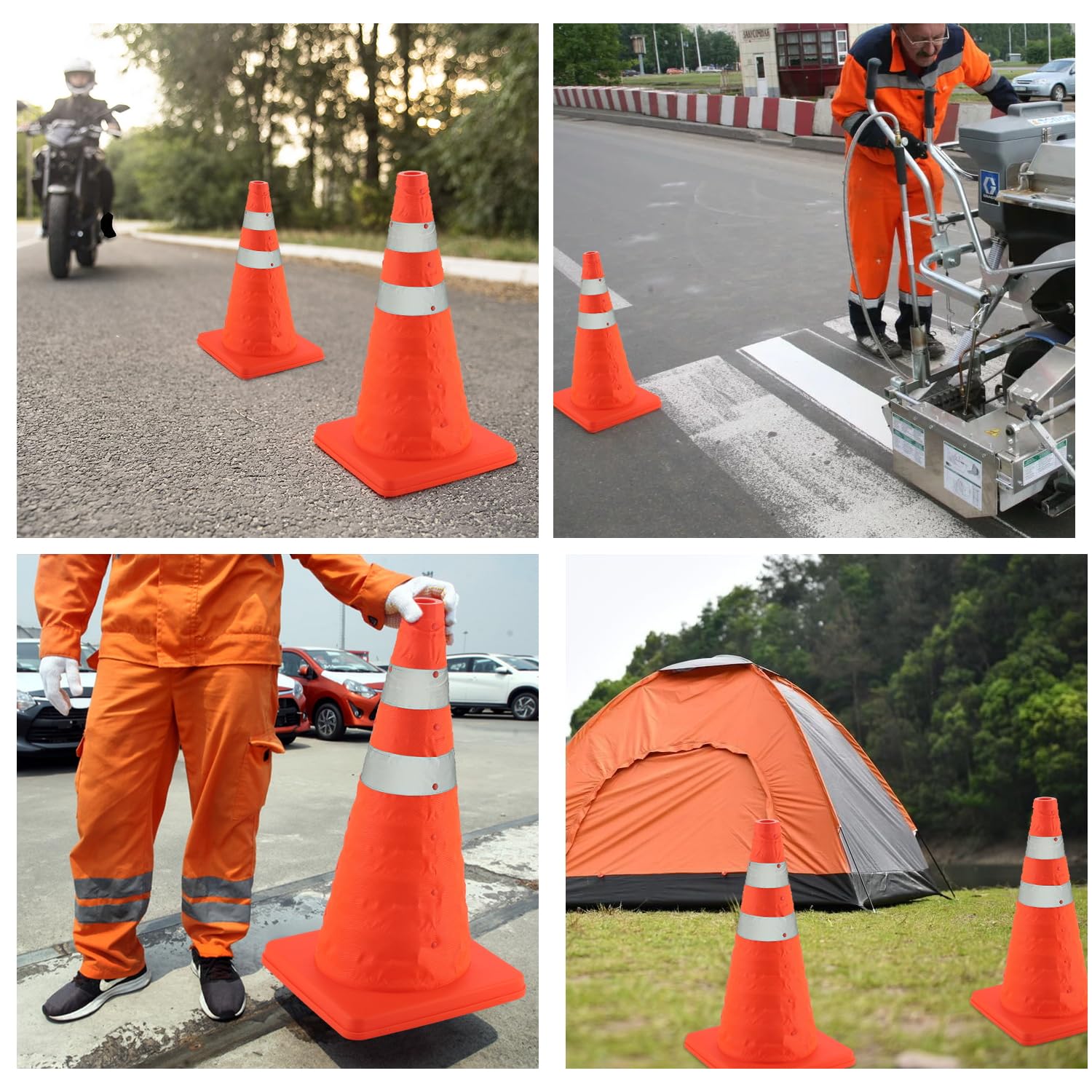 18 inch Traffic Cones, 2PCS Collapsible Orange Cones for Parking, Parking with Reflective Collars, Training Driveway, Car Interior Accessories โ image 2