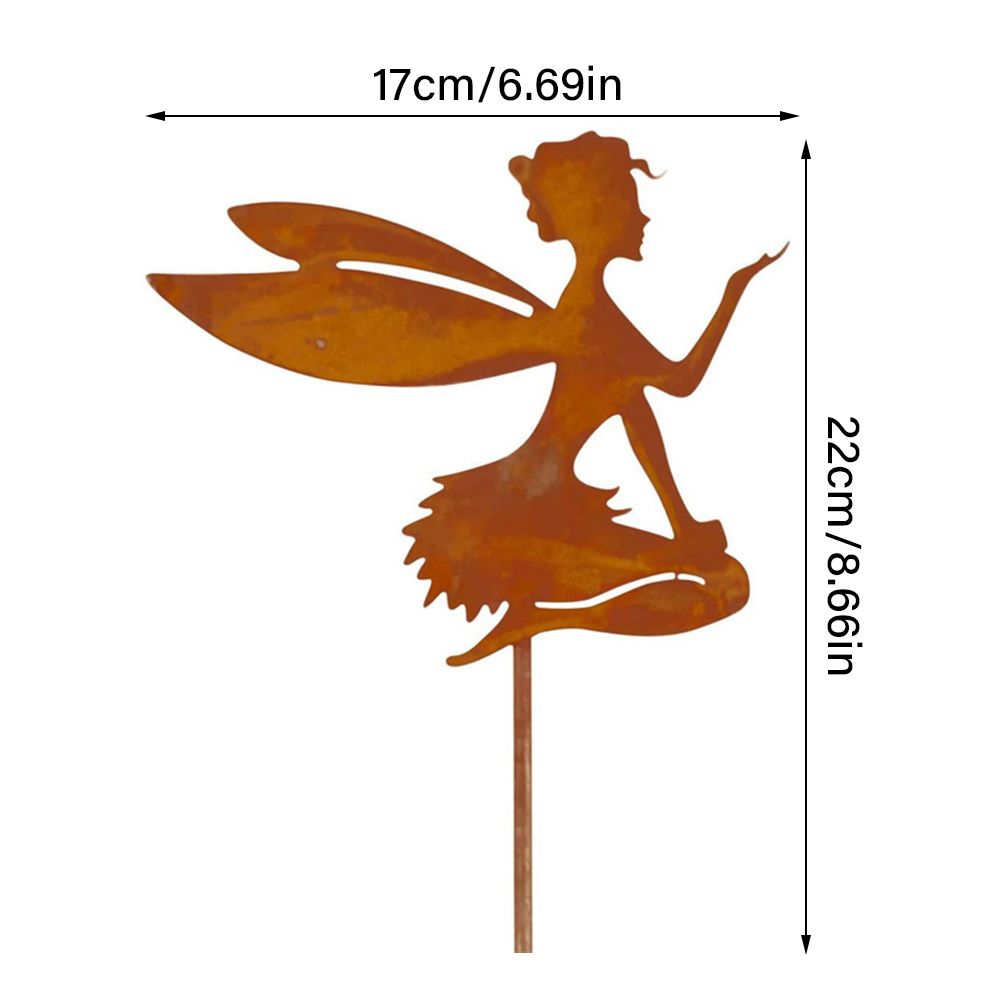 Decorative Garden Stakes Fairy Silhouette Metal Yard Stakes Arts Outdoor Garden Decor Spring Decor — image 2