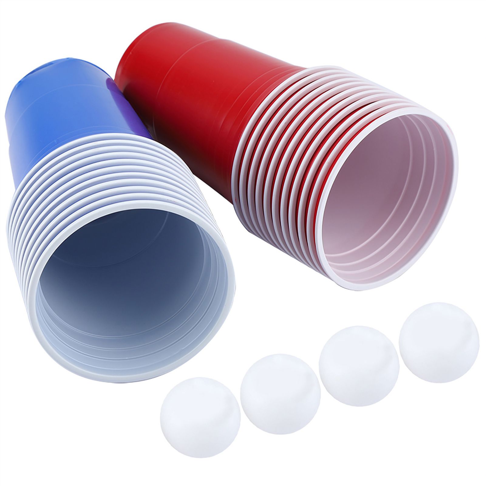Beer Pong Set Beer Pong Drinking Game Set Beer Pong Cups22 Cups 4 PingPong Balls Red Blue — image 3
