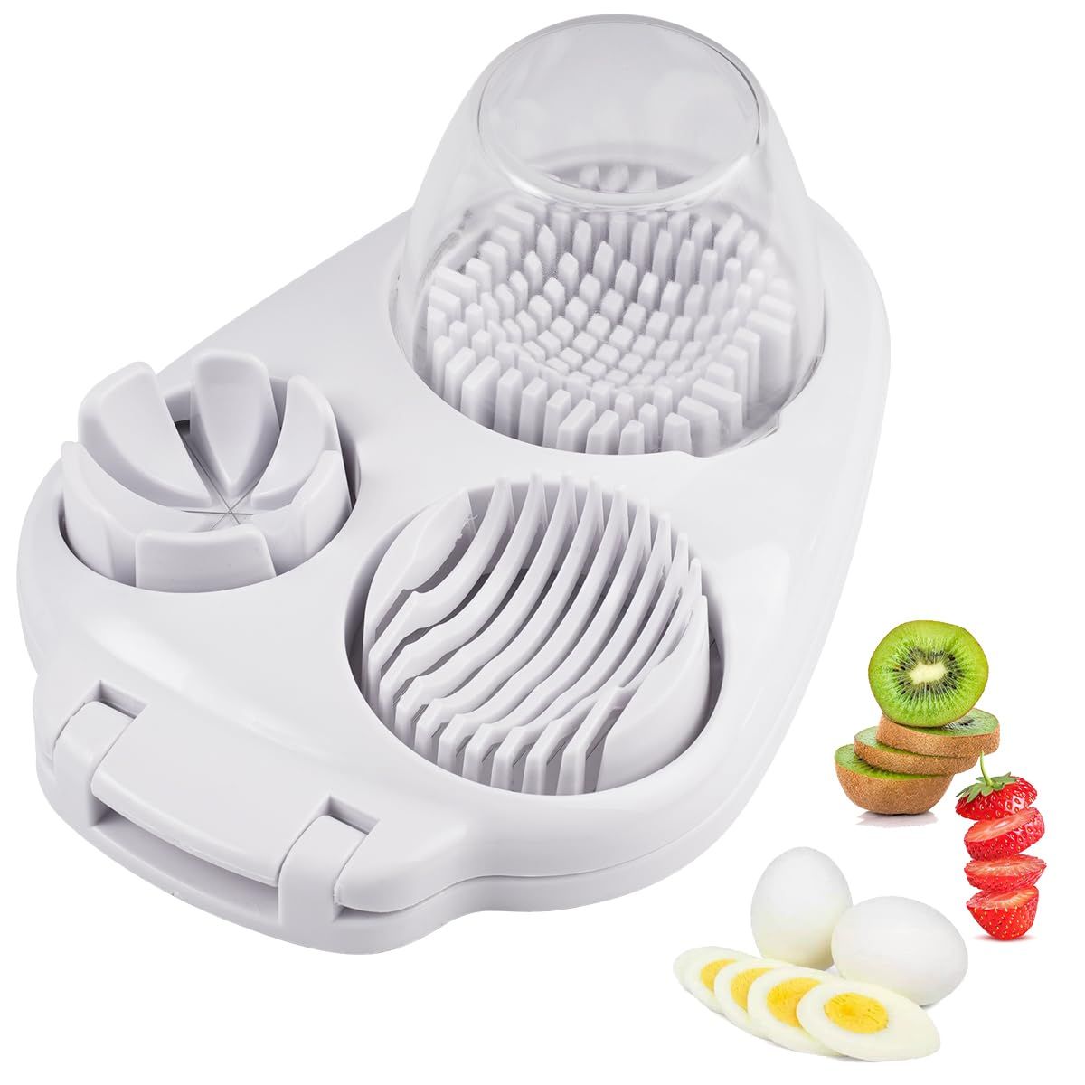 Egg Slicer for Hard Boiled Eggs - 3 Slice Modes Egg Cutter, Heavy Duty, Stainless Steel Dicer - Kitchen Chopper Tool for Strawberry, Mushroom, Grape, Cherry — image 3