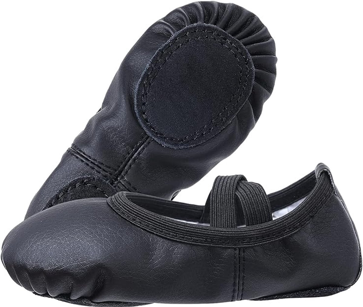 Women's Ballet Shoes – Ballet Shoes for Girls – Black – Soft PU Leather Dance Shoes with Non-Slip Sole – Suitable for Ballet, Yoga & Home Use – For — image 4