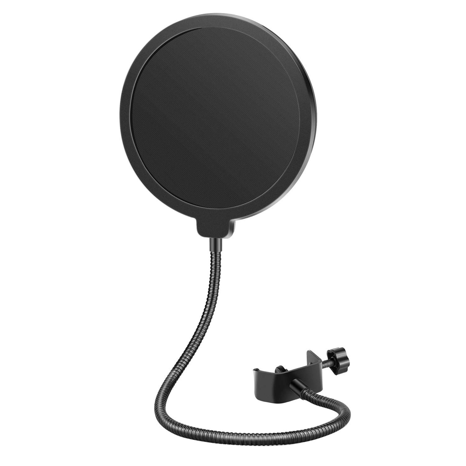 Any other microphone, double-layer windproof screen, with flexible 360 degree gooseneck clip stabilizing arm