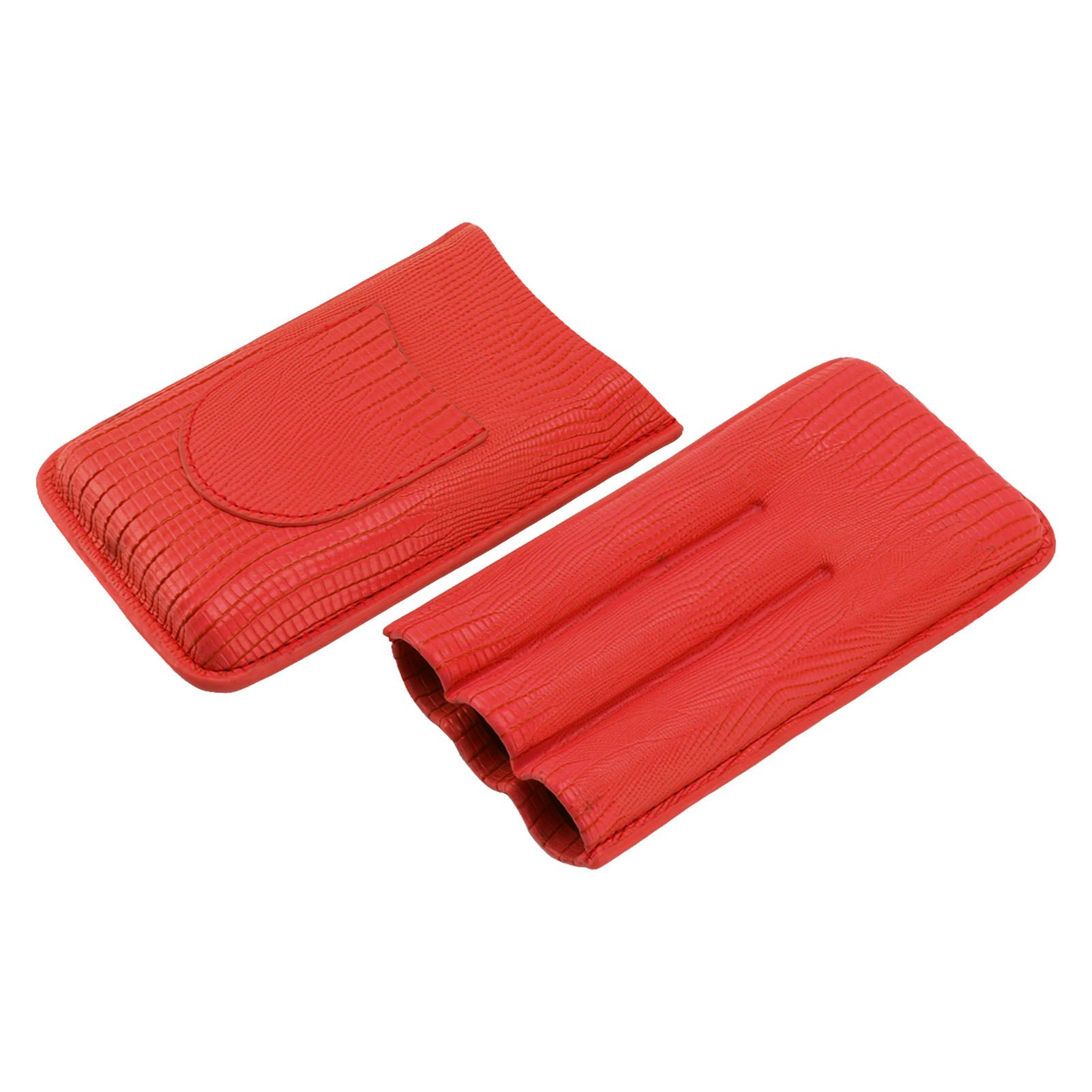 Cigar Holder Portable Moisturizing Comfortable Touch Colorfast Precise Stitching Travel Cigar Case for Men Red — image 5