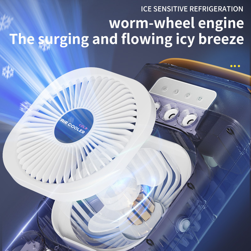 White 3-in-1 Portable Air Cooler Fan - Desktop Humidifier & LED Light, Nano Mist โ image 3